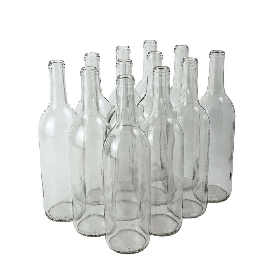 750ml Clear Glass Wine Bottles 12-Bottle Case I233431