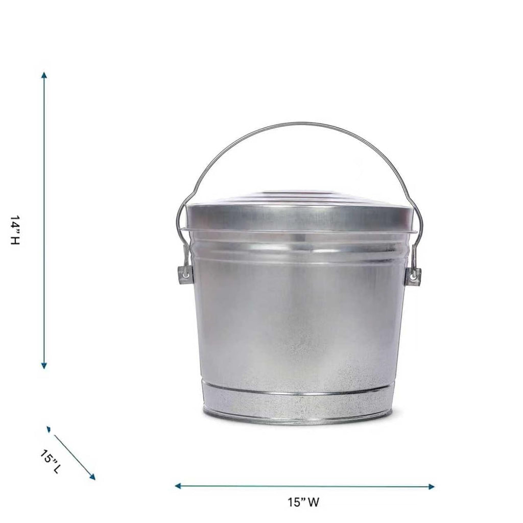 Galvanized Trash Can with Lid B566