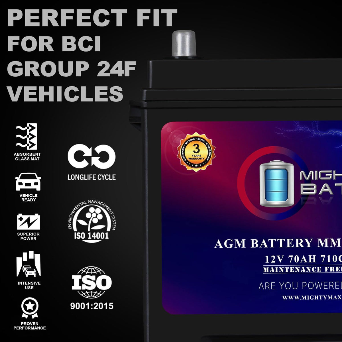 12V 70Ah AGM Replacement Battery H803