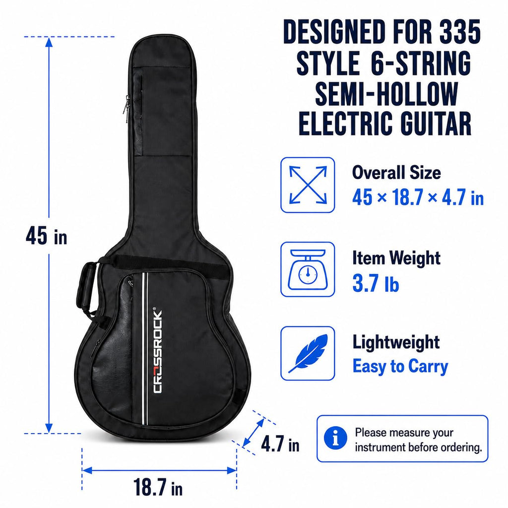 6-String Semi-Hollow Electric Guitar Gig Bag D5671