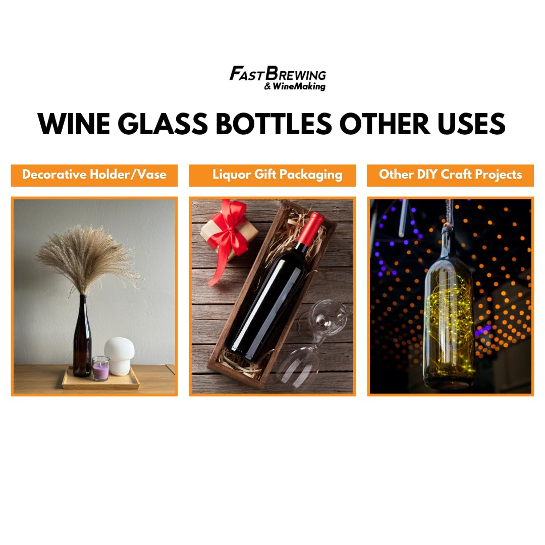 750ml Clear Glass Wine Bottles 12-Bottle Case I233431