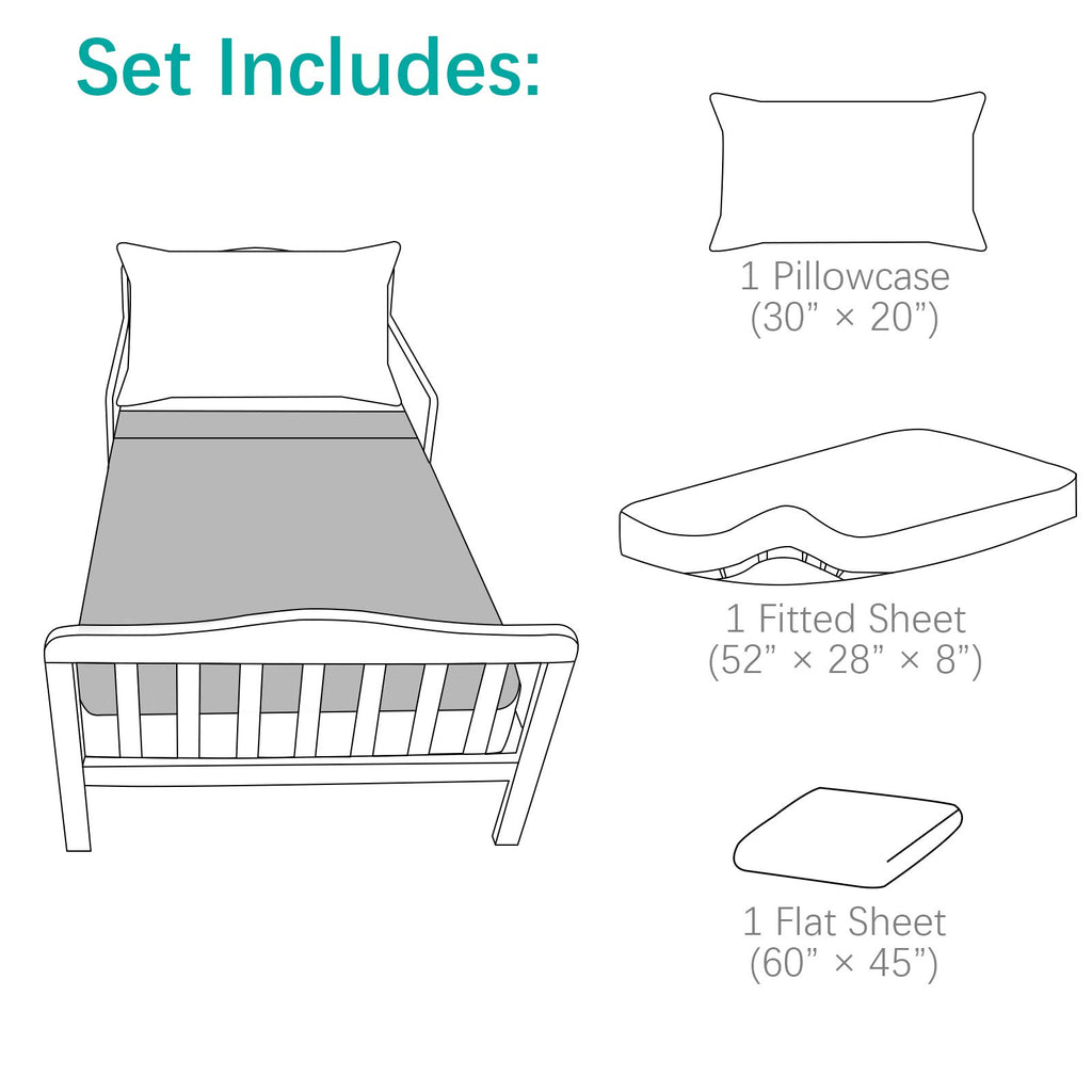 3-Piece Microfiber Toddler Sheet Set V996