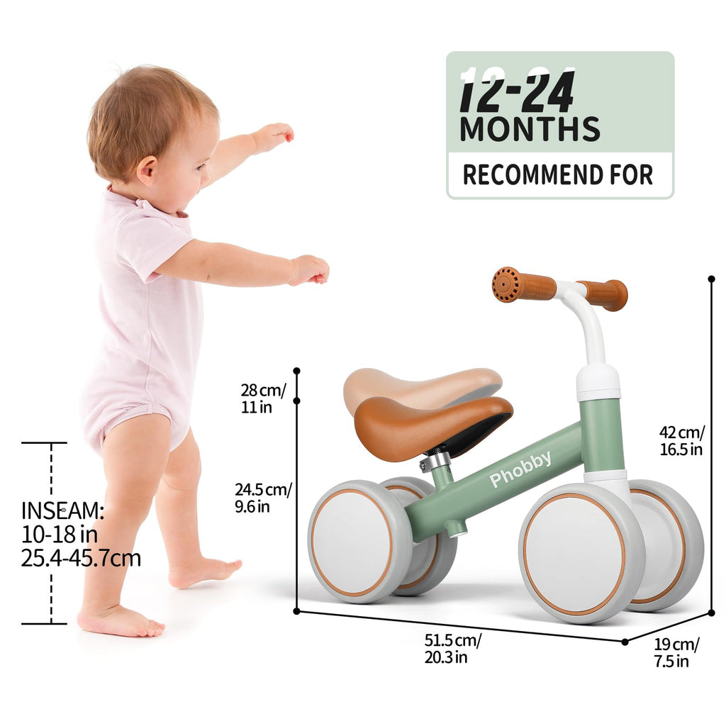 Green Adjustable Baby Balance Bike C9549