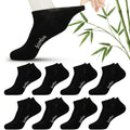 8 Pairs Bamboo Viscose Diabetic Ankle Socks Black Size 6-9 B511