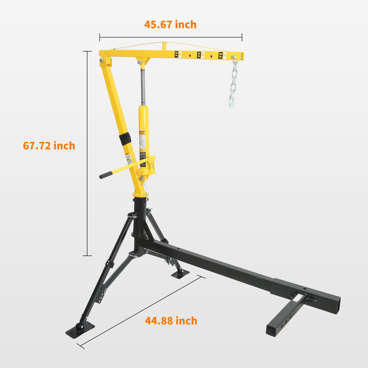 1000 lb Capacity Hydraulic Swivel Hitch Mount Truck Crane I579