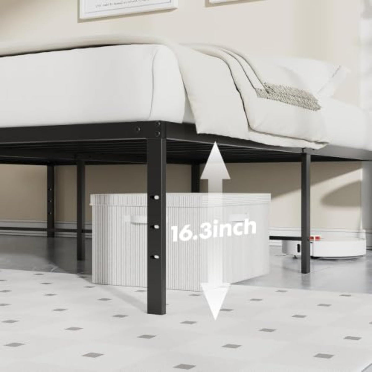 Queen 18 Inch Metal Platform Bed Frame O727