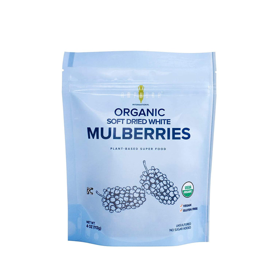 Organic Soft Dried White Mulberries 4 Ounce U8381