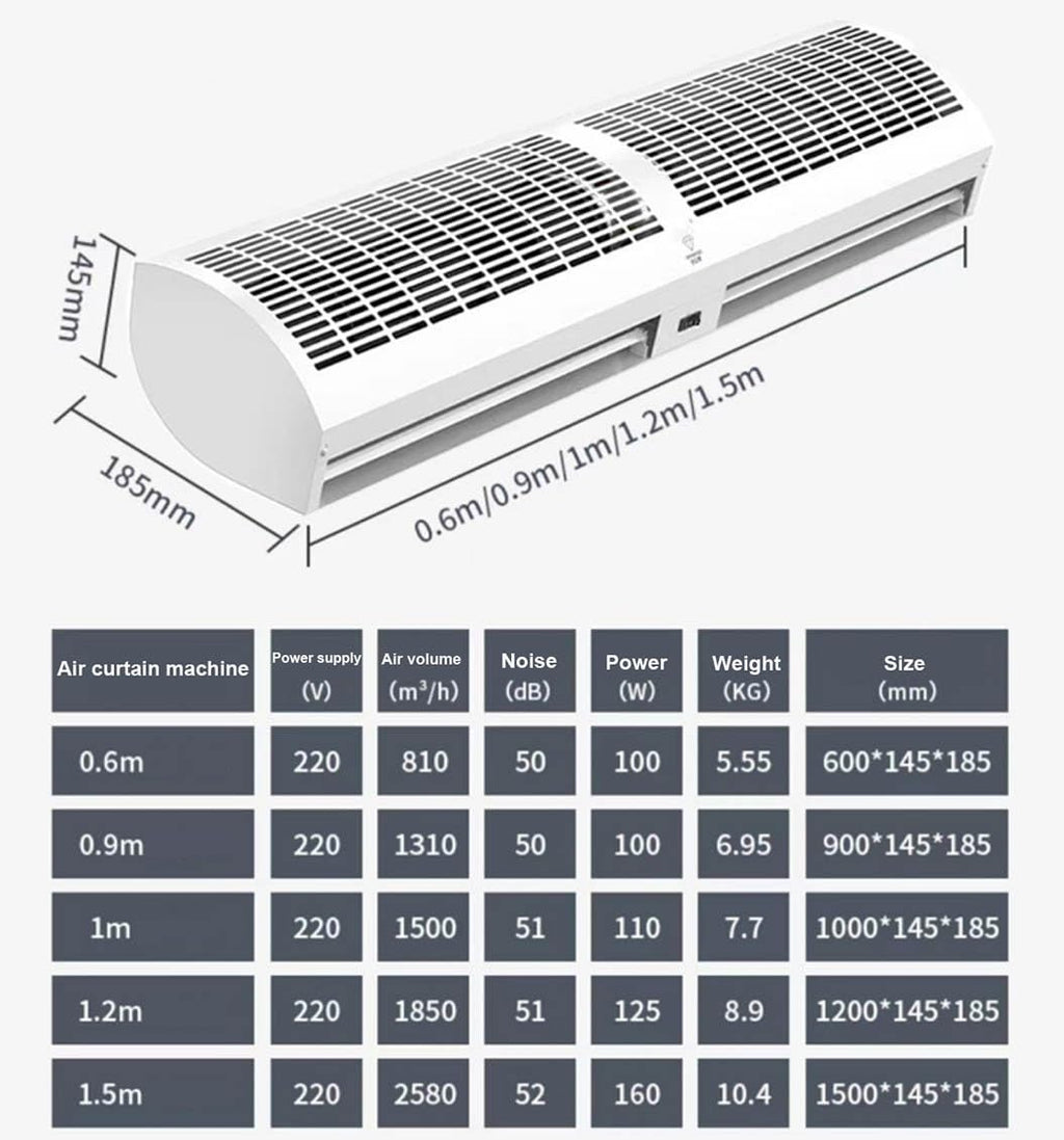 Over Door Air Curtain Fan with Remote Control 60cm V307
