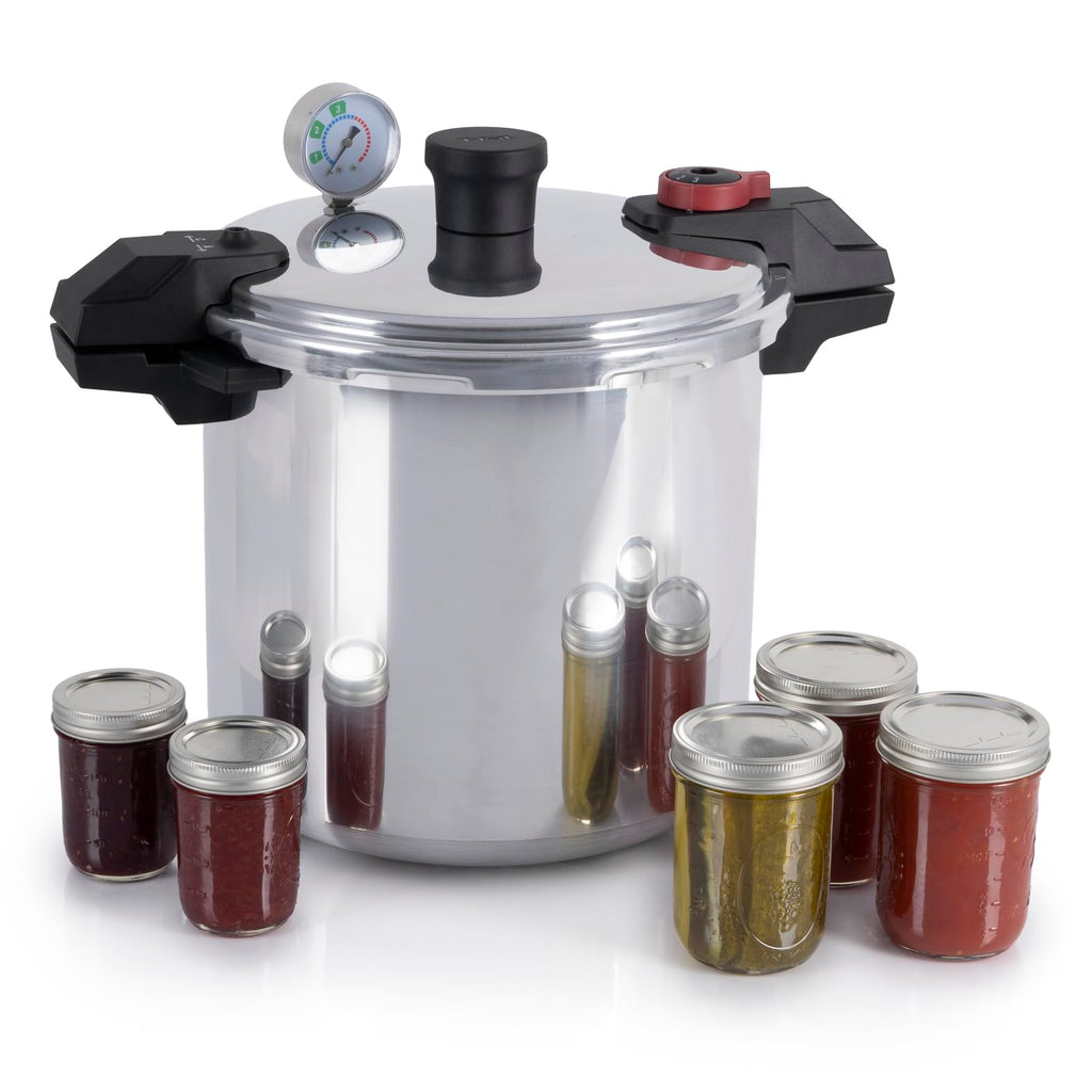 22-Quart Aluminum Pressure Canner with Racks Q703