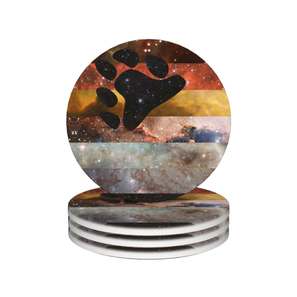 Ceramic Coaster Set Non-Slip Cork Base L853