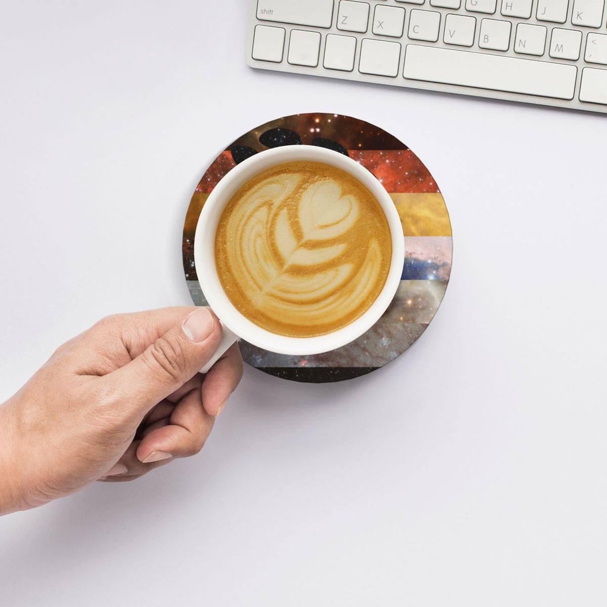 Ceramic Coaster Set Non-Slip Cork Base L853