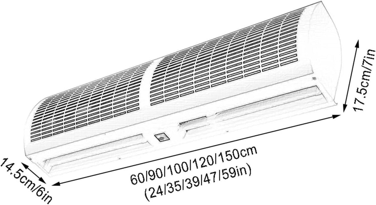 Wall-mounted Air Curtain with Remote Control 90cm S23087