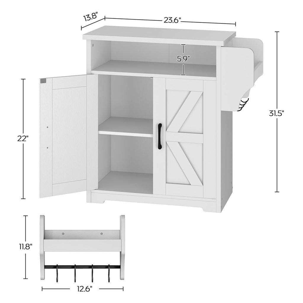 White Coffee Bar Cabinet with Storage K1953