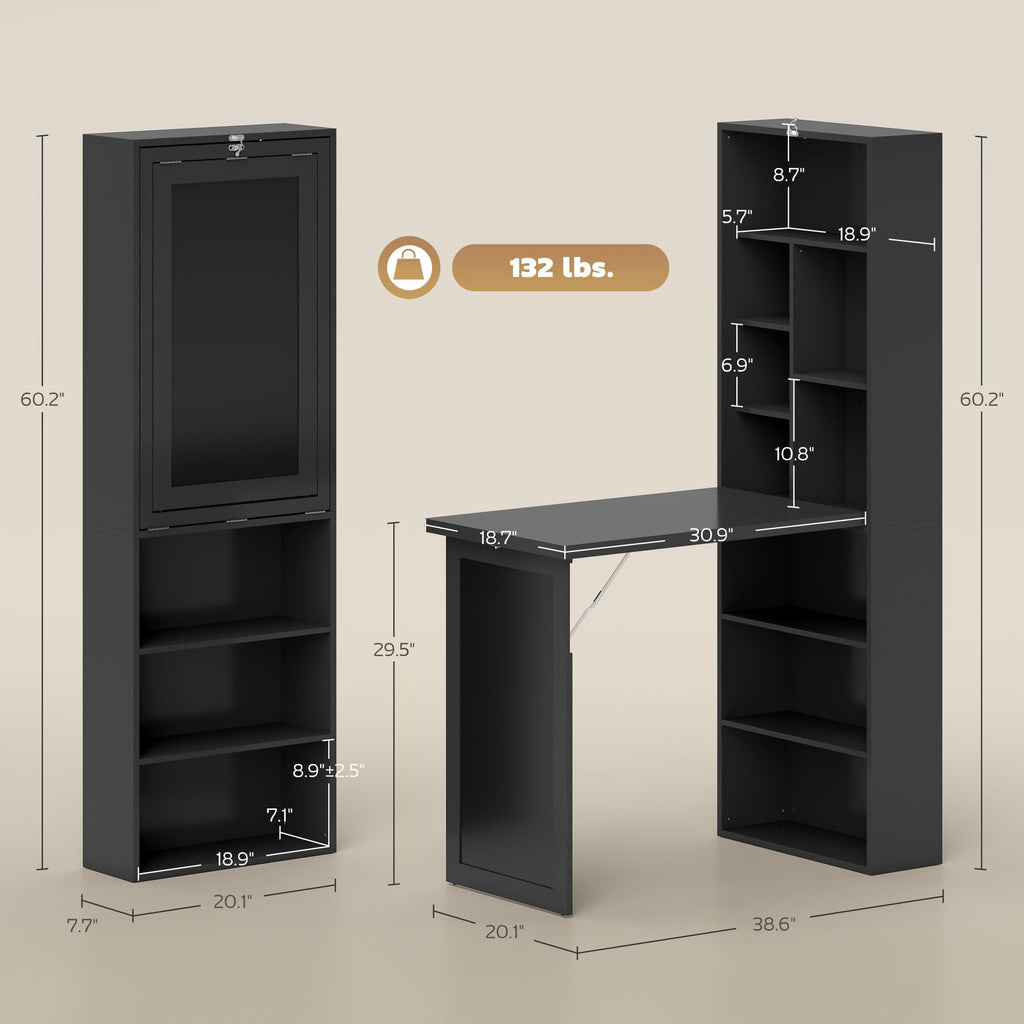 Black Foldable Convertible Computer Desk N101498