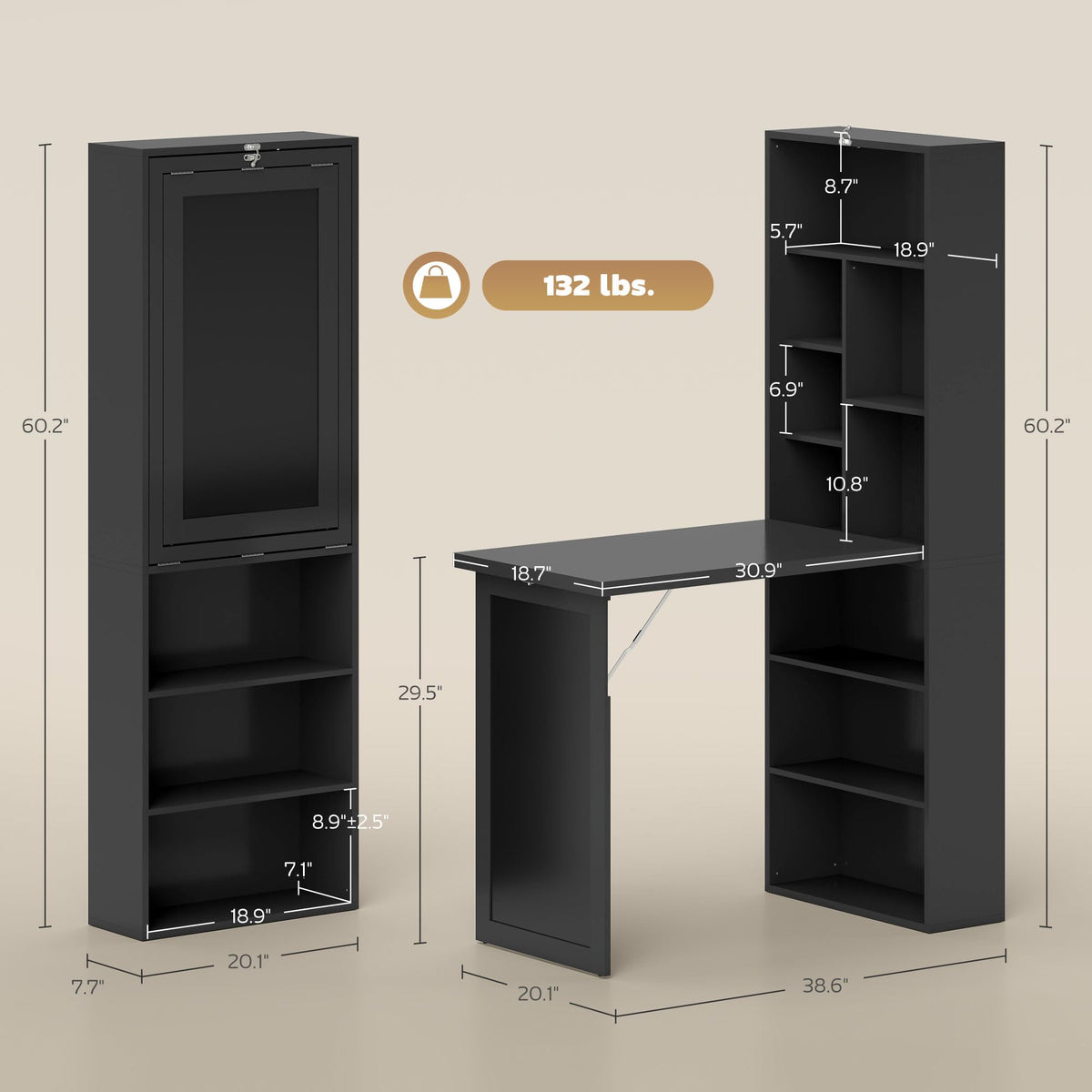 Black Foldable Convertible Computer Desk N101498