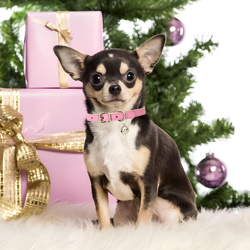 Pink Leather Cat Collar with Bell A445545