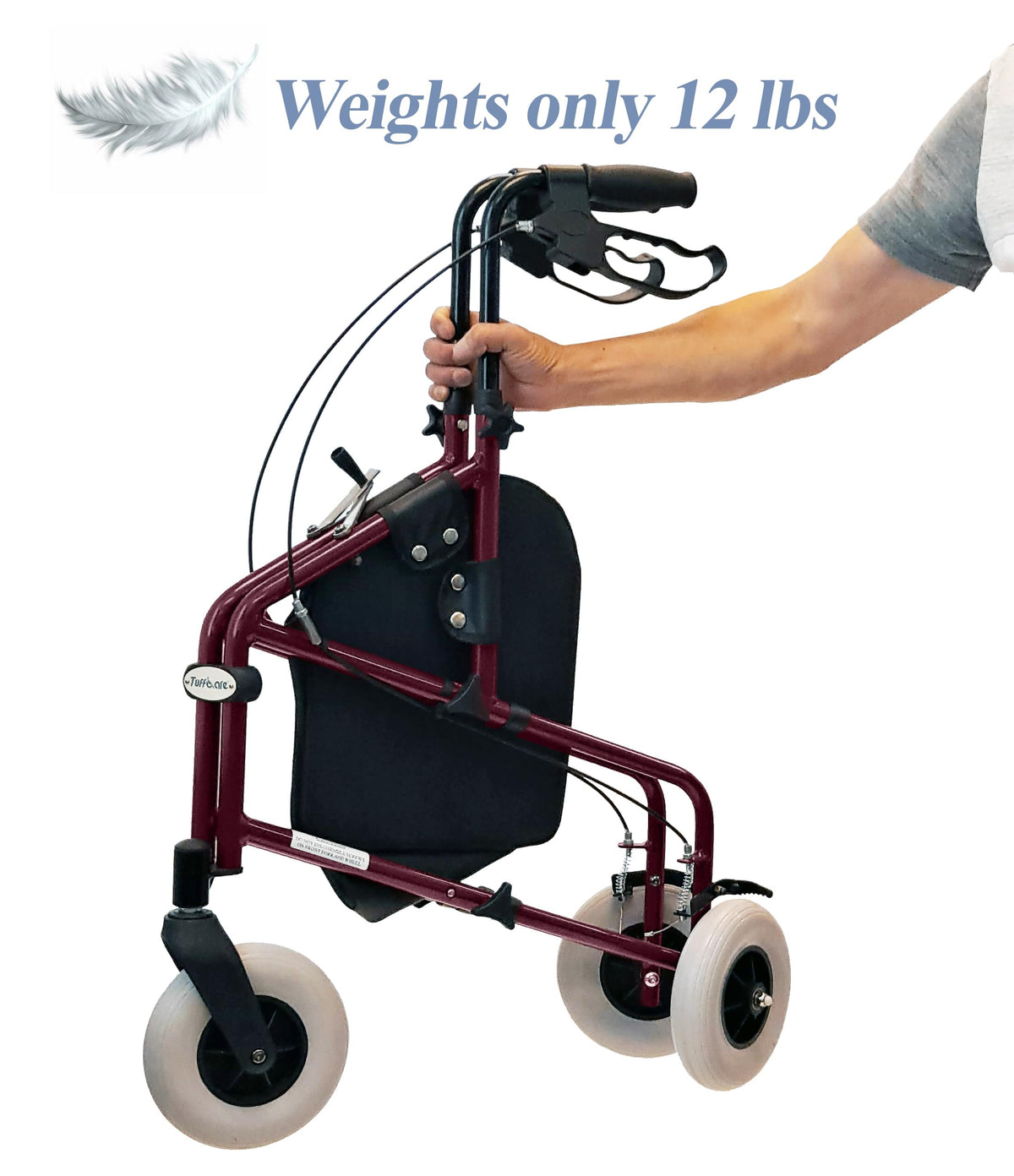Lightweight Retractable 3 Wheel Walker with Balloon Tires E7586