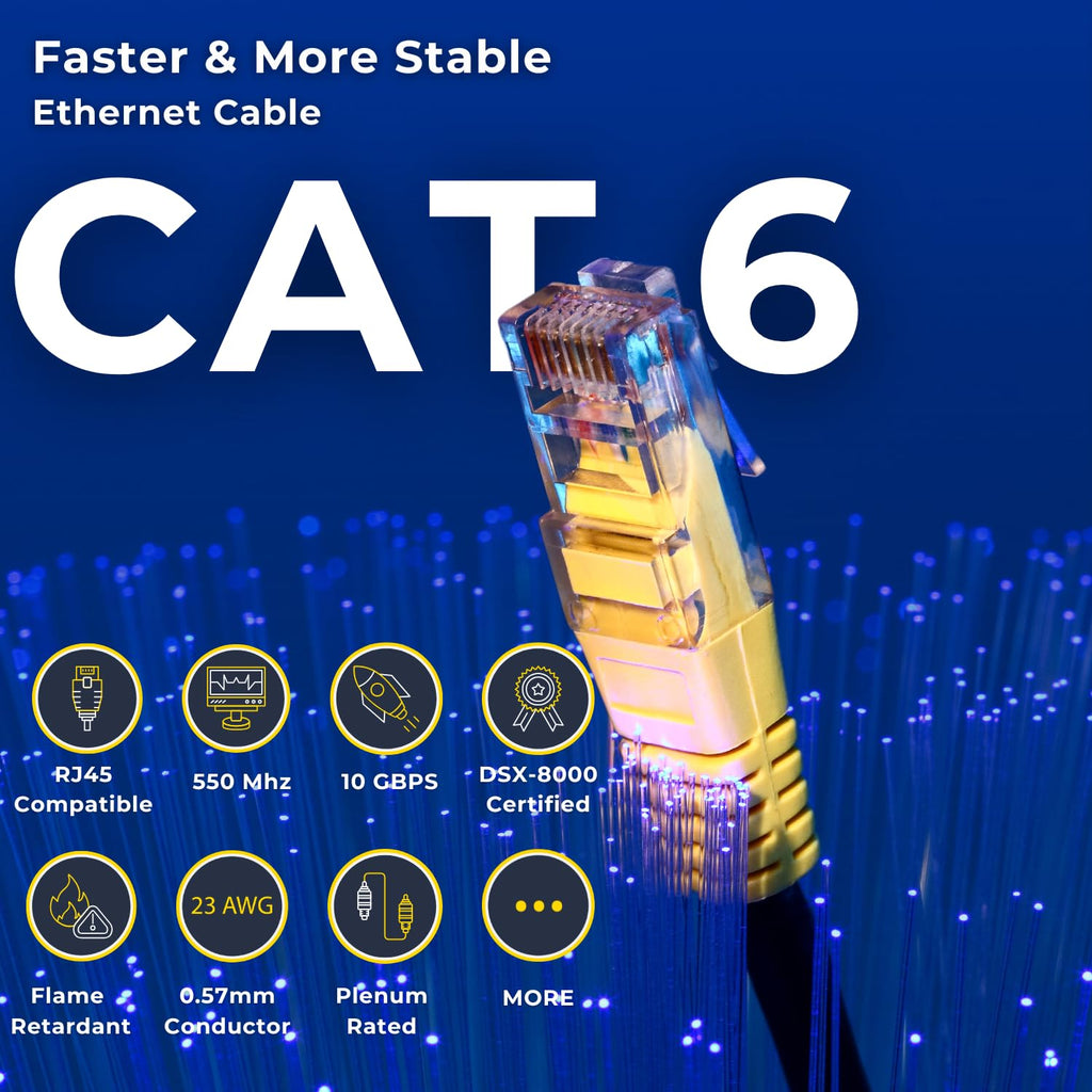 CAT6 Plenum Cable 1000ft Pure Bare Copper 23AWG UTP T577