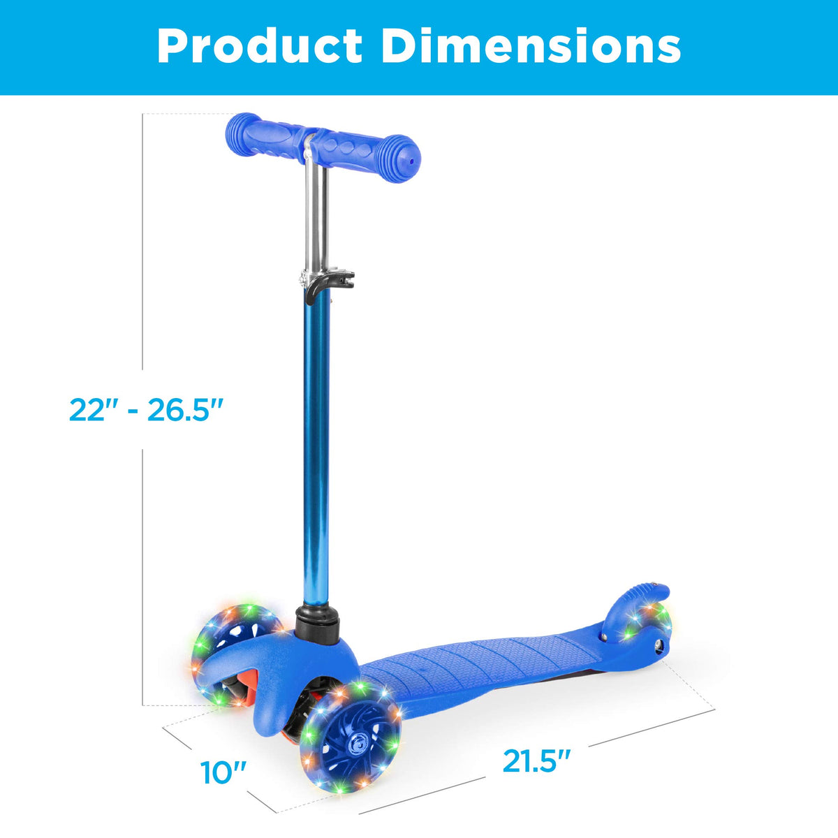 Kids 3-Wheel Scooter with LED Light-Up Wheels Z654681