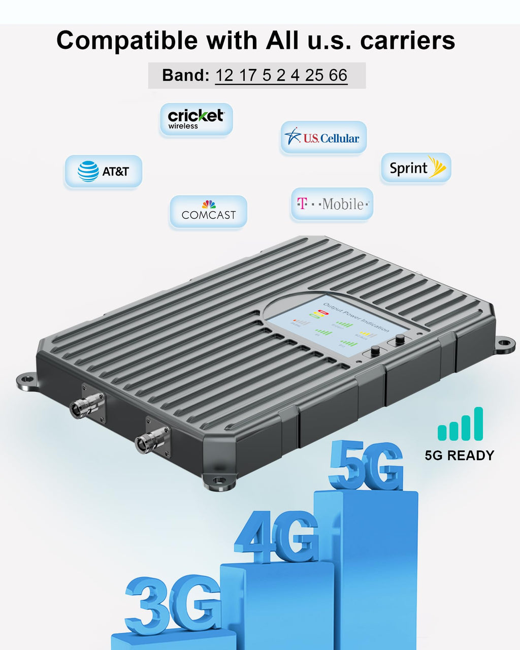 Cell Phone Signal Booster Up to 3000 Sq.Ft 4G LTE 5G Cellular Repeater Z788