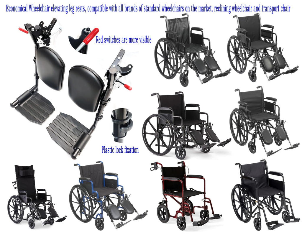 Black Padded Wheelchair Elevating Leg Rest T445942