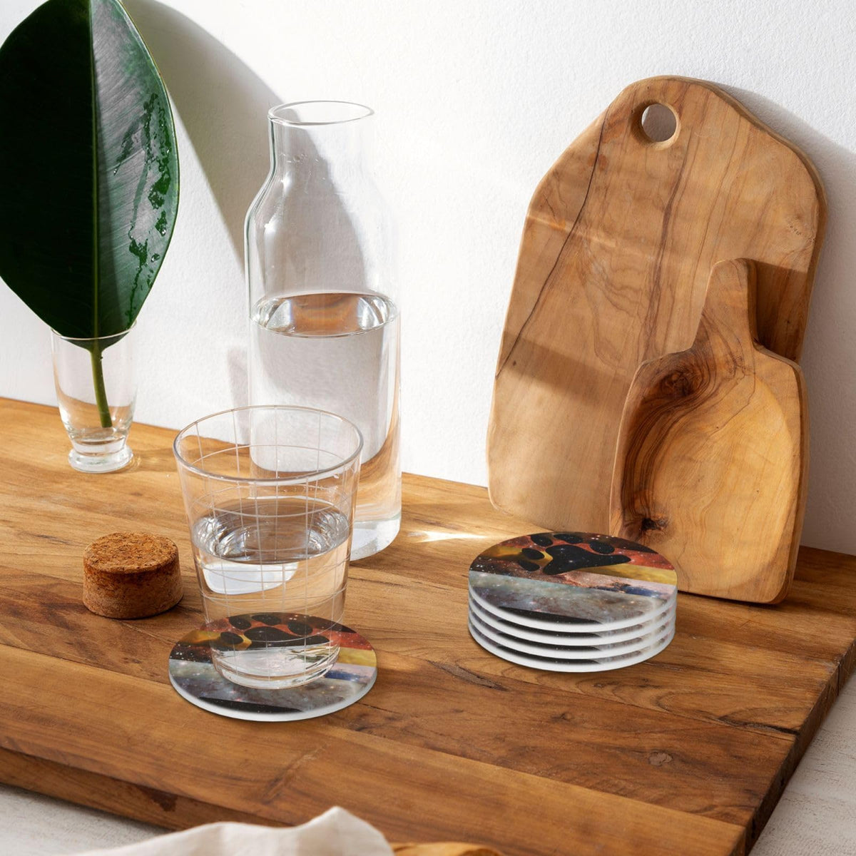 Ceramic Coaster Set Non-Slip Cork Base L853