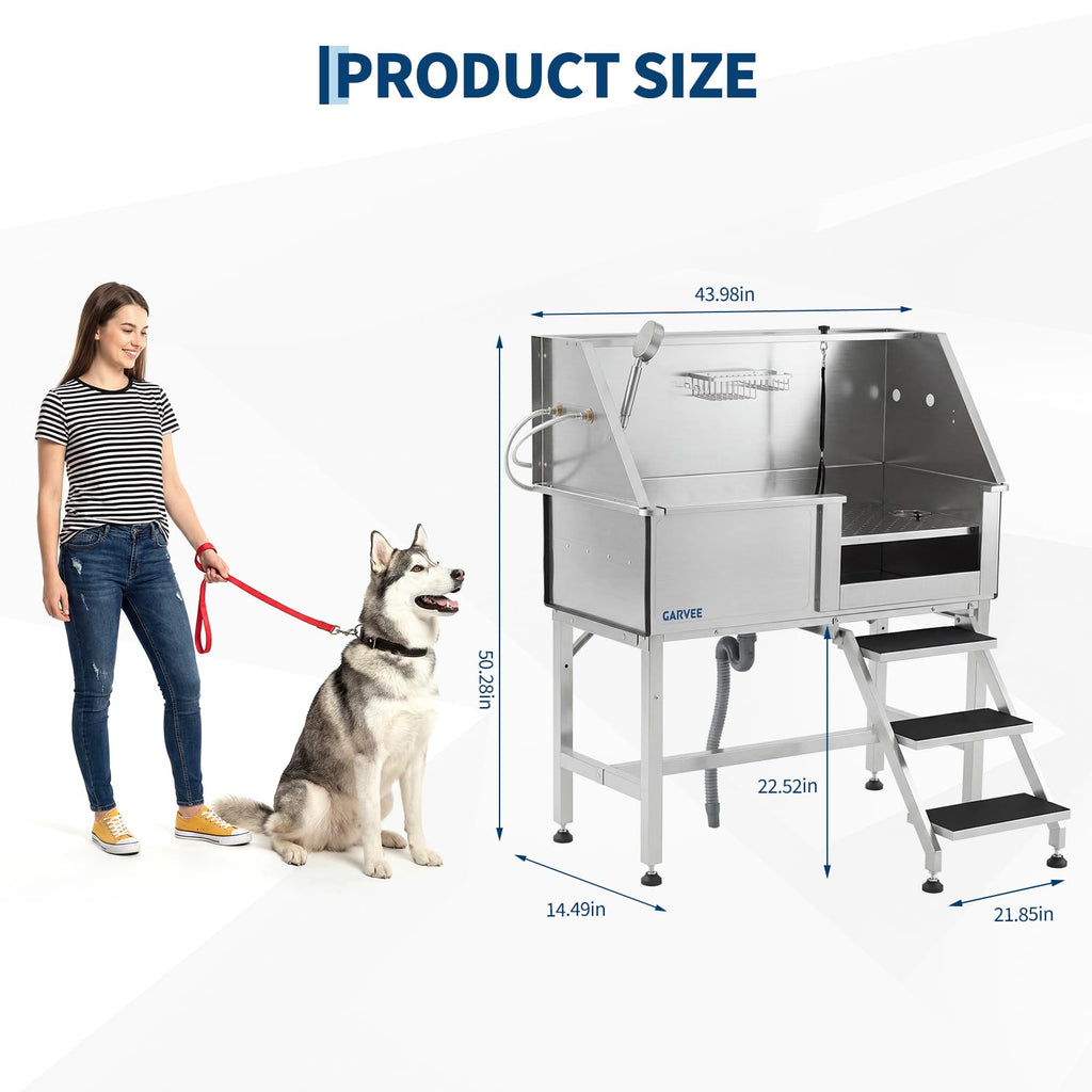 46 Inch Dog Washing Station with Walk-in Stair B724