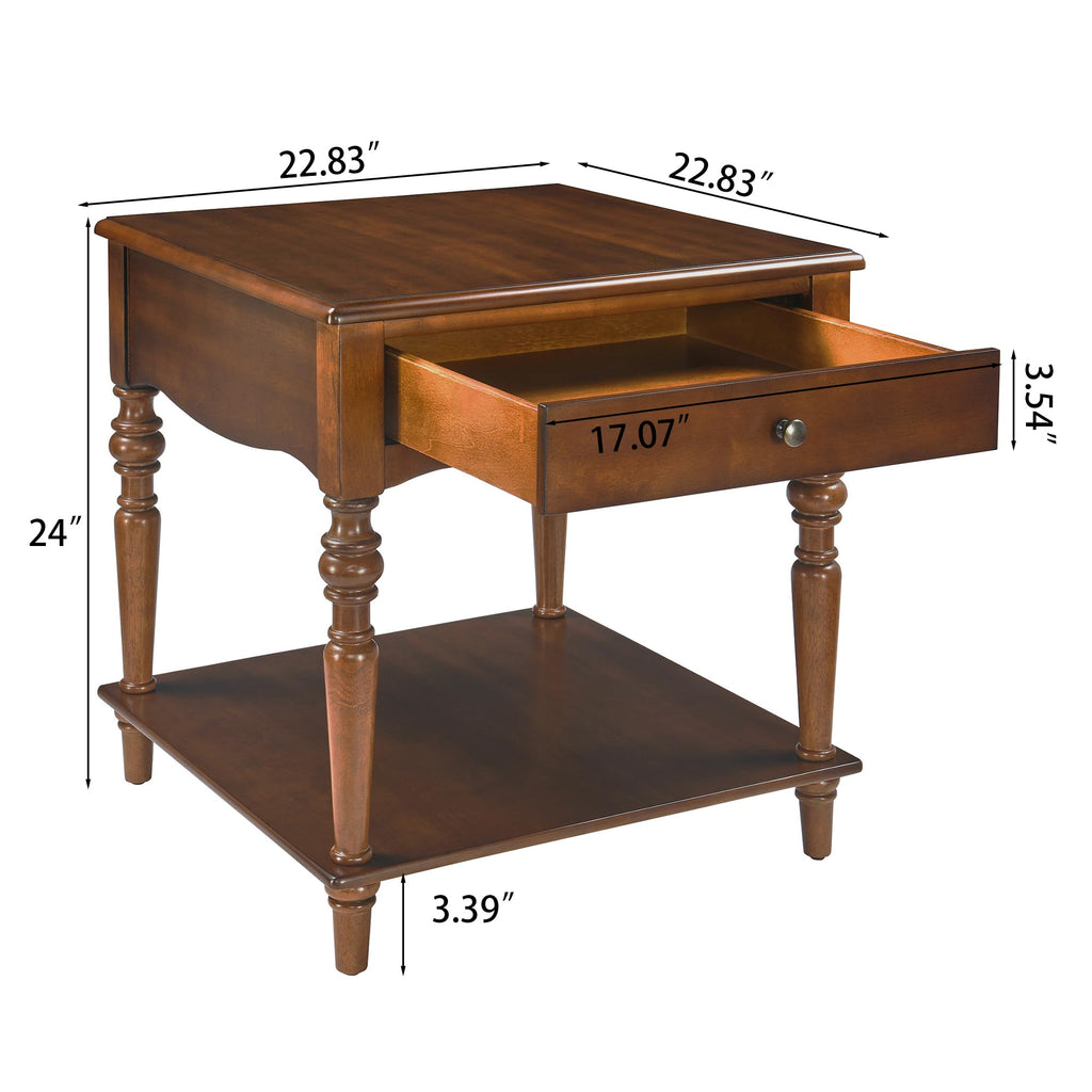 Rectangular Coffee Table and Two Square End Tables with Storage Drawer Z19844