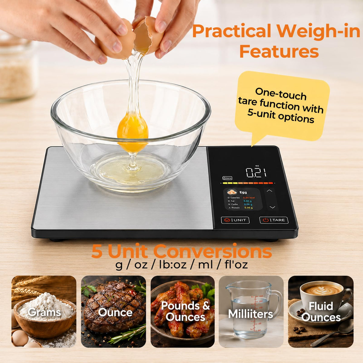 11lb Stainless Steel Digital Kitchen Scale R15704