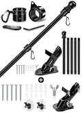 6 FT Black Metal Flagpole Kit and 1" Flag Pole Holder R631