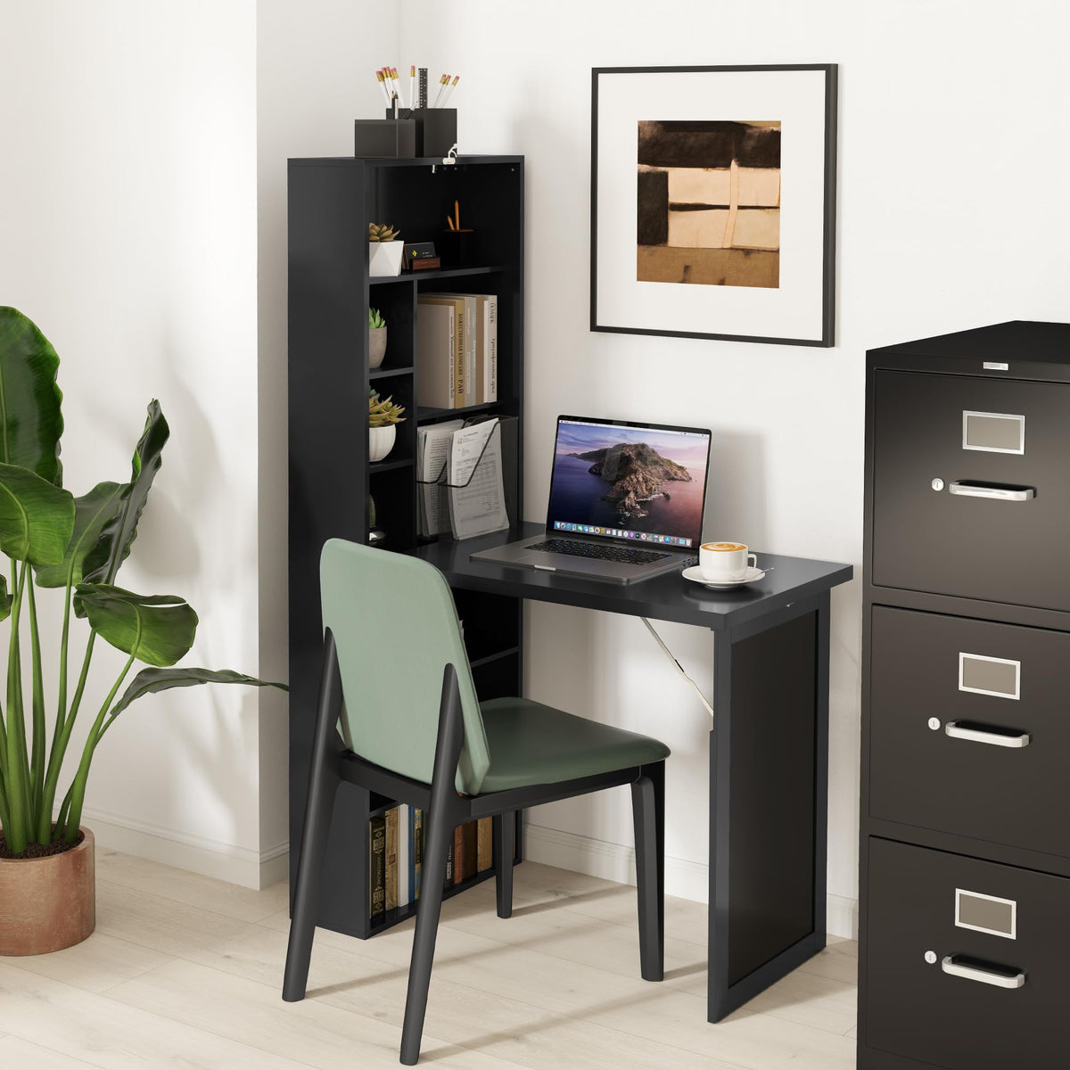 Black Foldable Convertible Computer Desk N101498