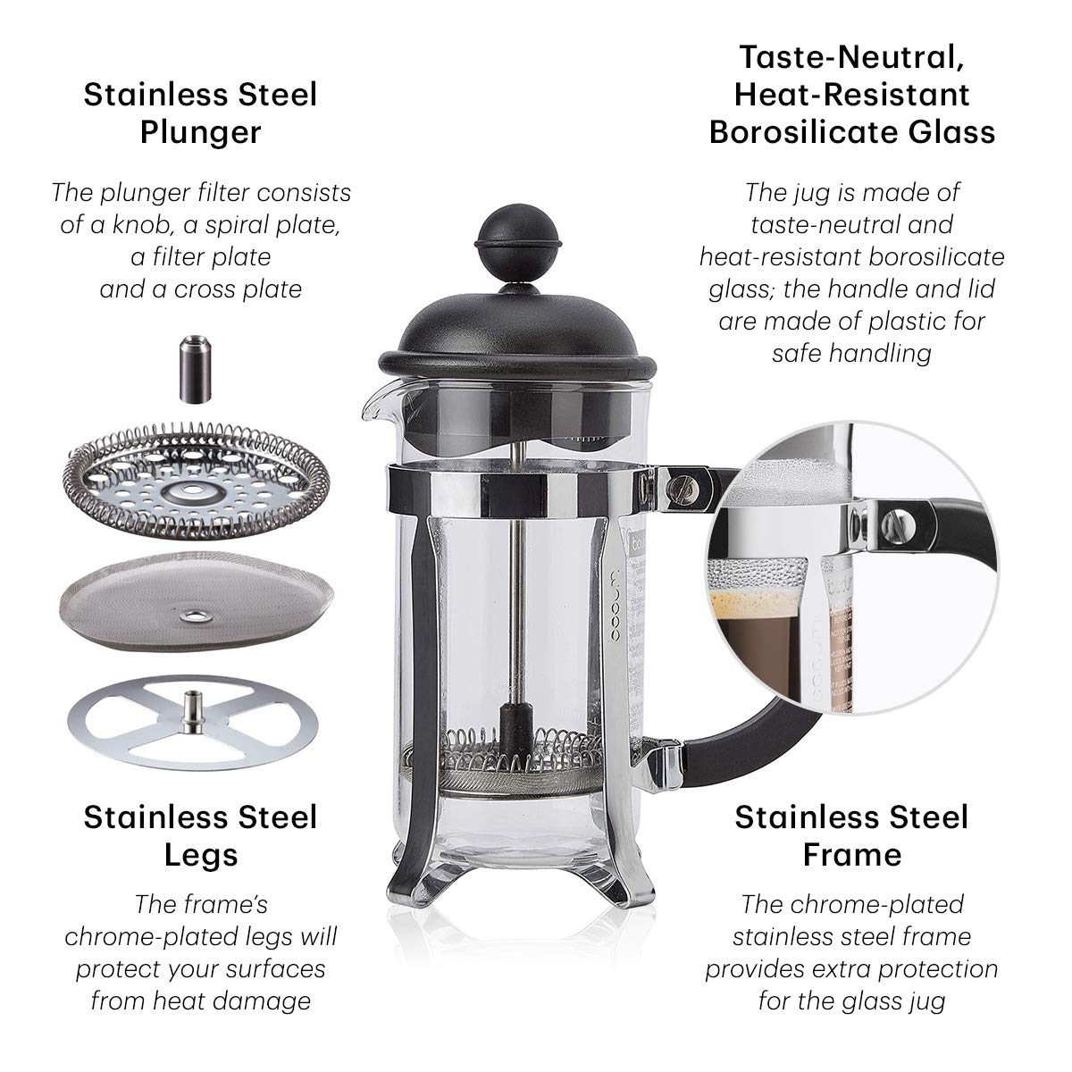 White 8 Cup Glass Coffee Maker F243