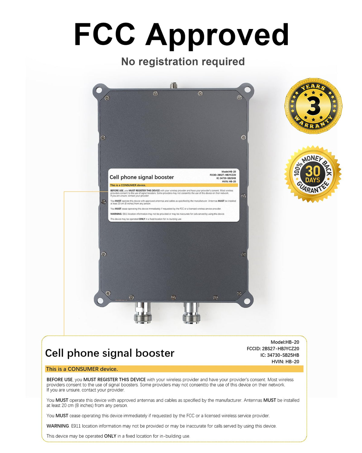 Cell Phone Signal Booster Up to 3000 Sq.Ft 4G LTE 5G Cellular Repeater Z788