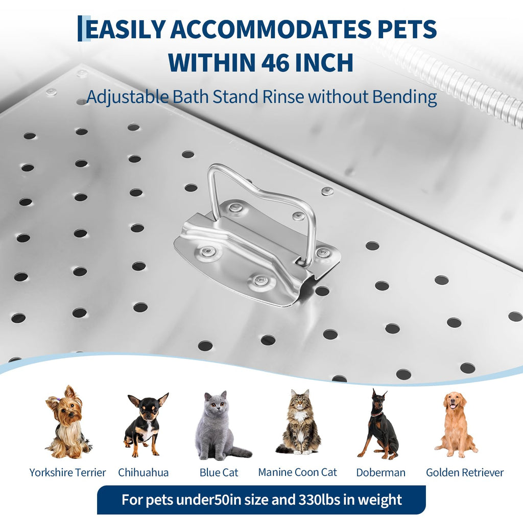 46 Inch Dog Washing Station with Walk-in Stair B724