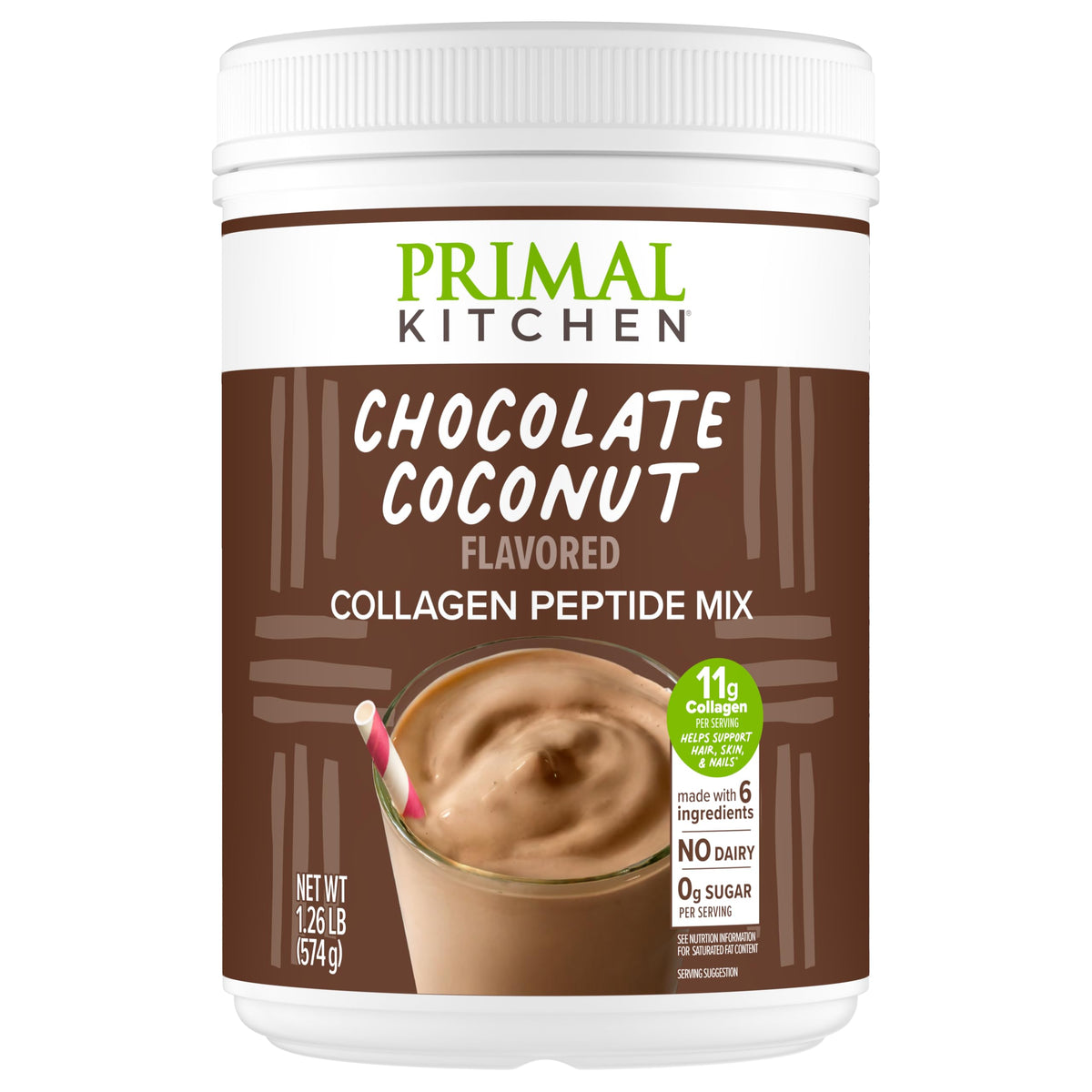 Chocolate Coconut Collagen Peptides Drink Mix 20 Ounces C4533