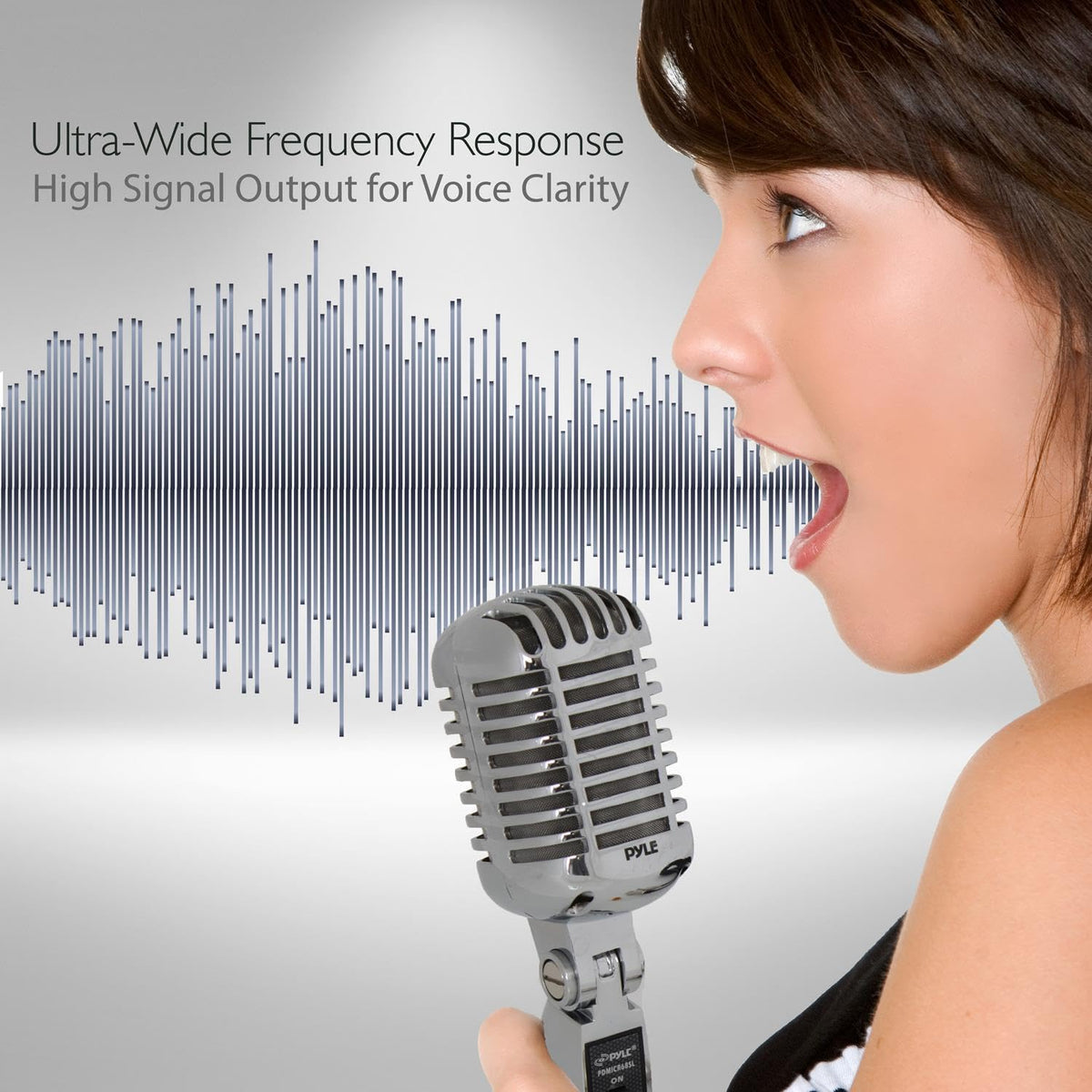 Silver Retro Dynamic Vocal Microphone M2290
