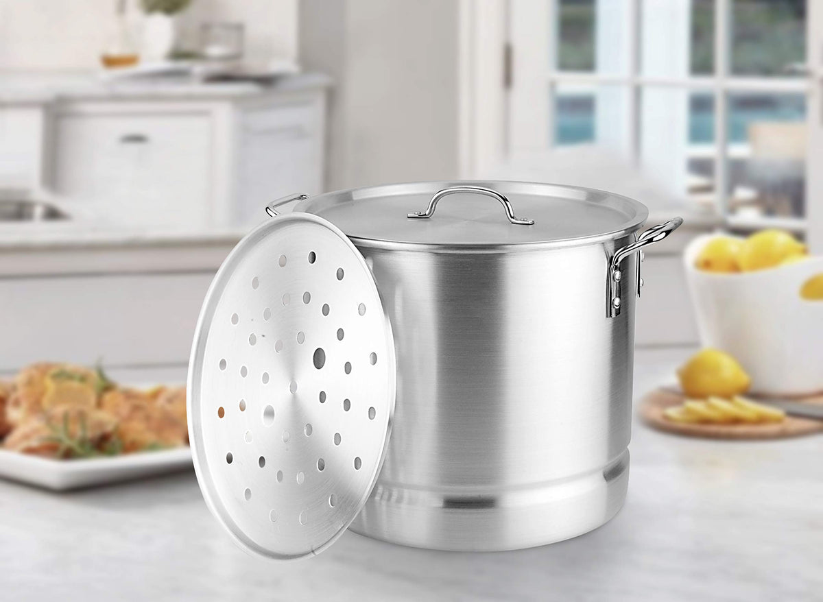 Aluminum Stock Pot with Steamer 16 quart Z9602