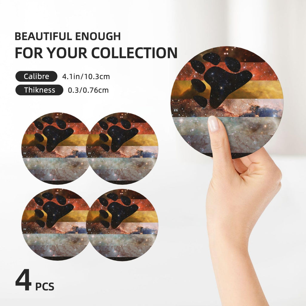 Ceramic Coaster Set Non-Slip Cork Base L853