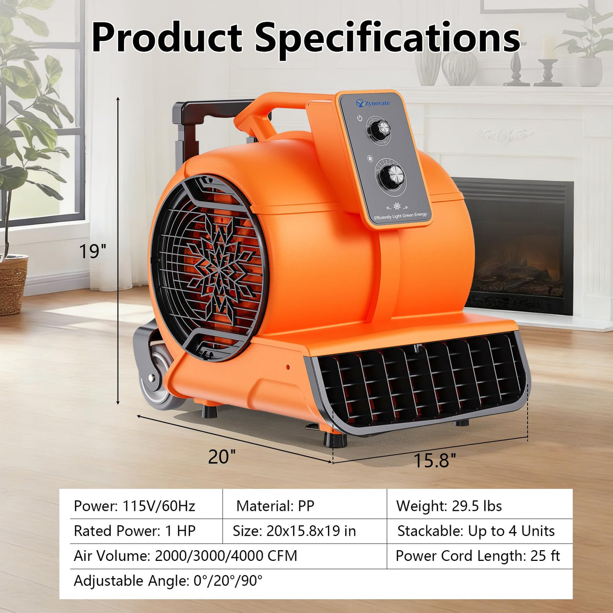1 HP 4000 CFM Portable Air Mover S173