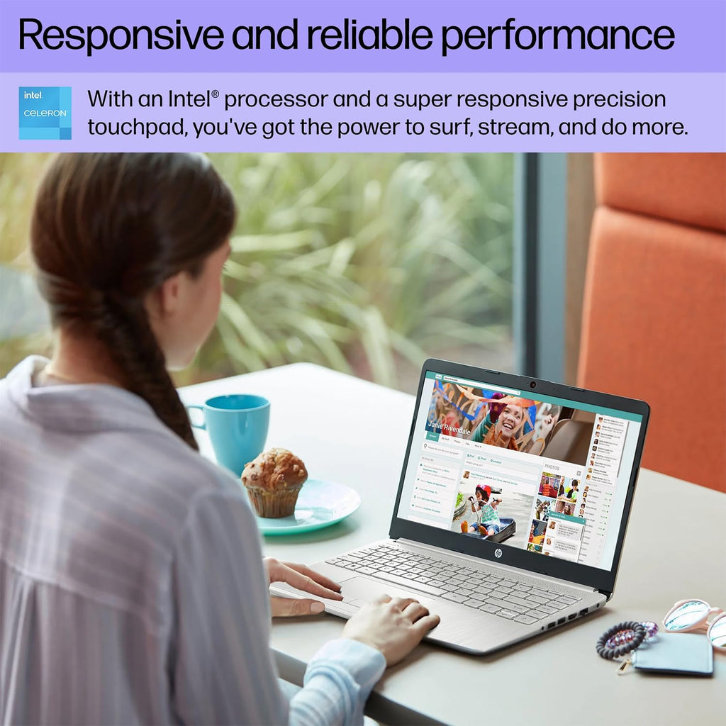 Silver 14" HD Display Intel Quad-Core Laptop H234874