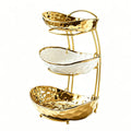 3 Tier Ceramic Fruit Bowl with Metal Stand K5783