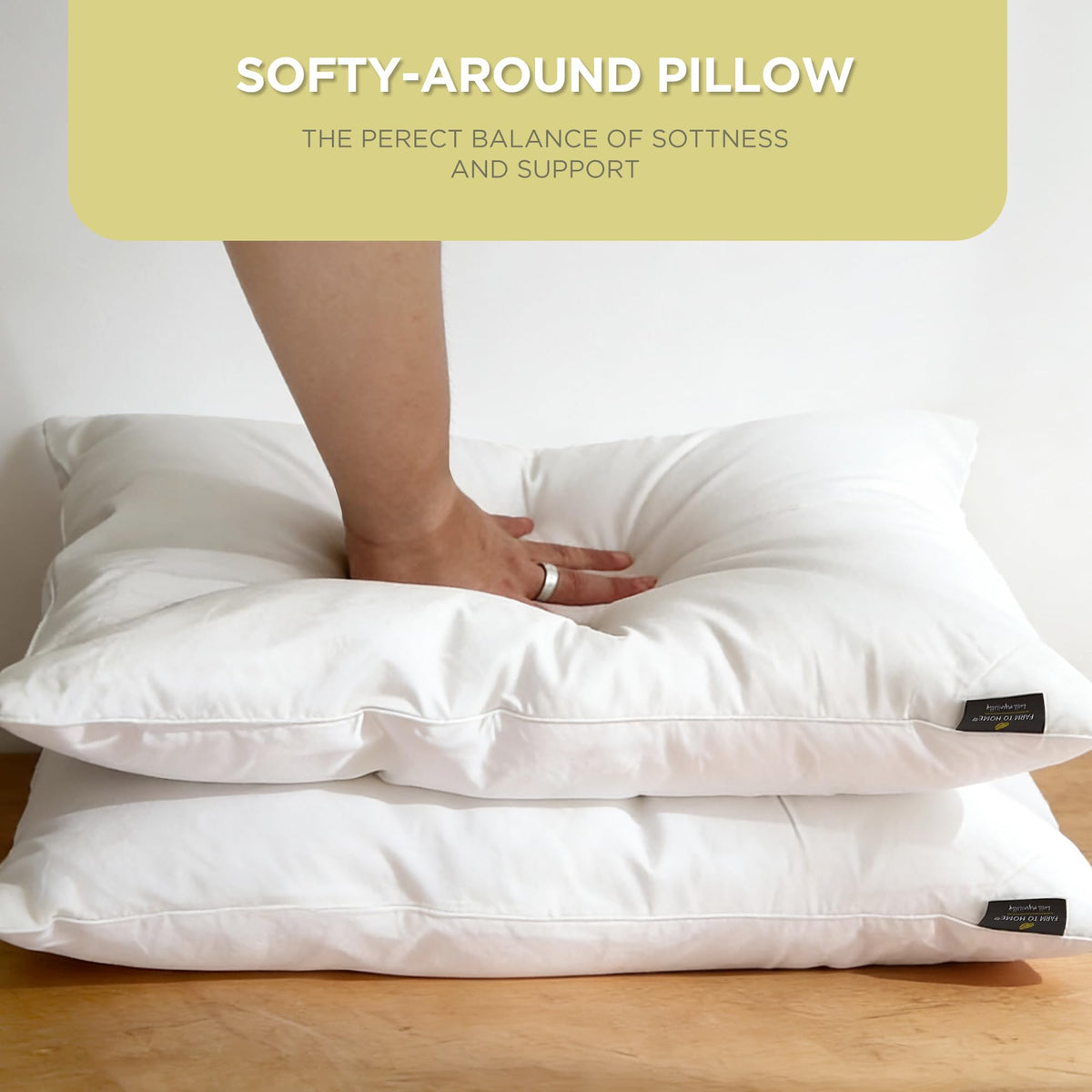 Feather and Down Pillows, 100% Organic Cotton Cover F5549