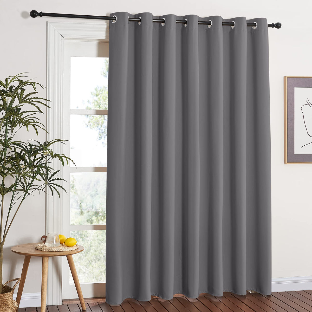 Grey Blackout Curtains 84 inch 1 Panel B2841