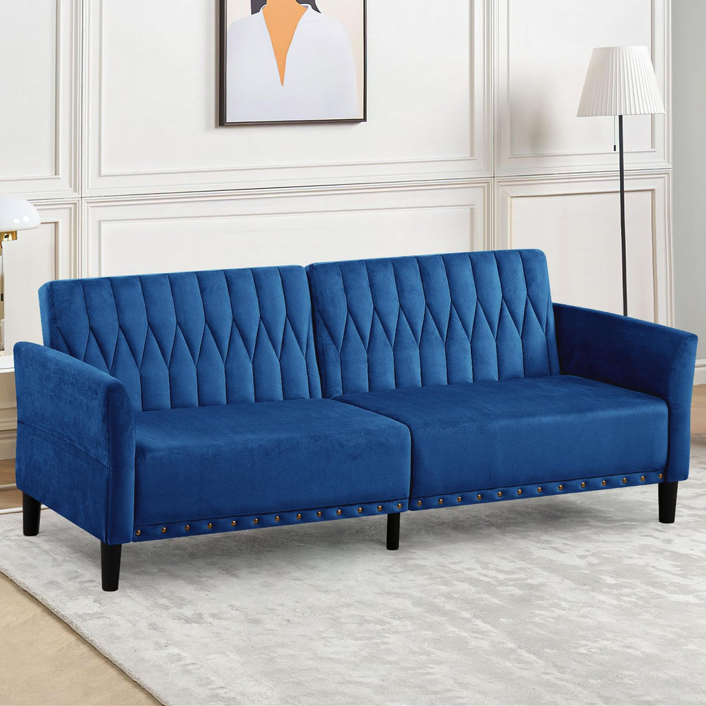 Blue Velvet Sofa Bed Z601