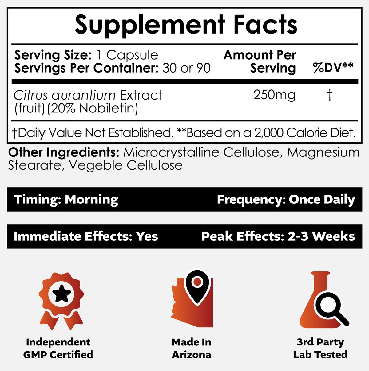 250mg 30 Count Nobiletin Capsules C17156