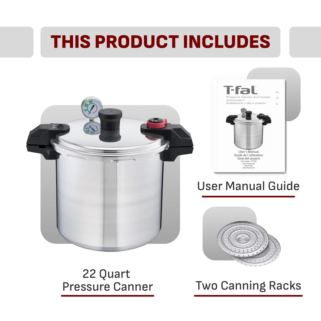 22-Quart Aluminum Pressure Canner with Racks Q703