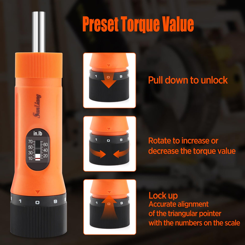 36Pcs Torque Screwdriver Wrench Set with 29 S2 Bits W9342