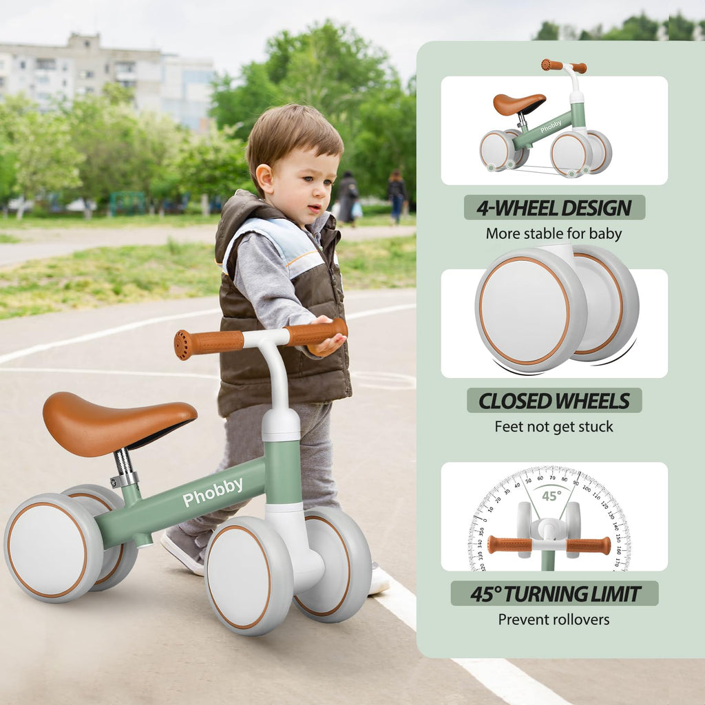 Green Adjustable Baby Balance Bike C9549