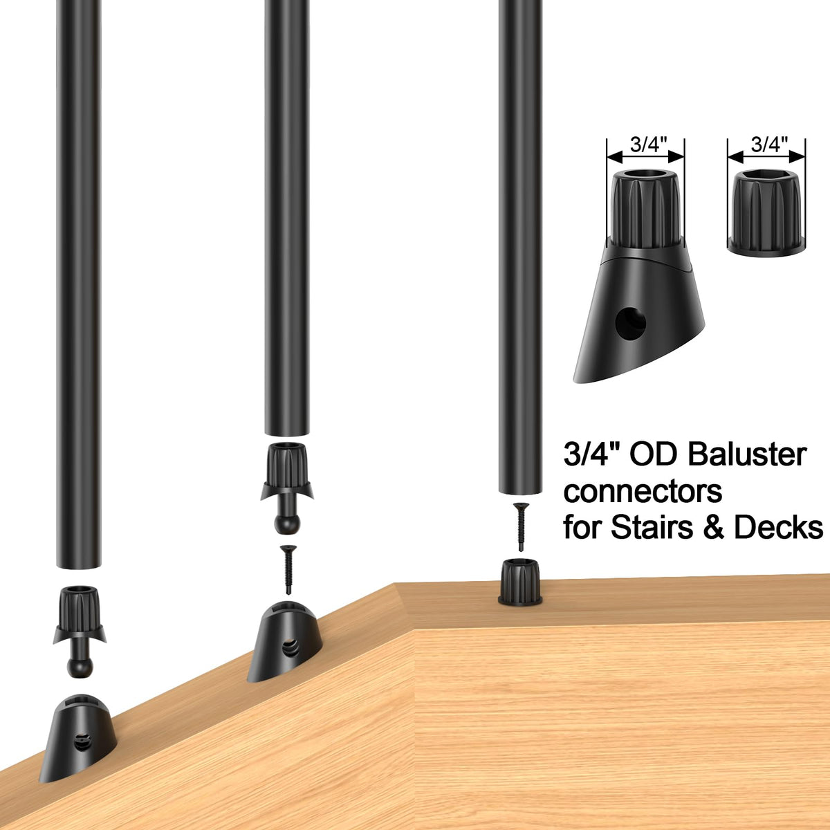 26" Black Aluminum Deck Balusters 120 Pack A309416