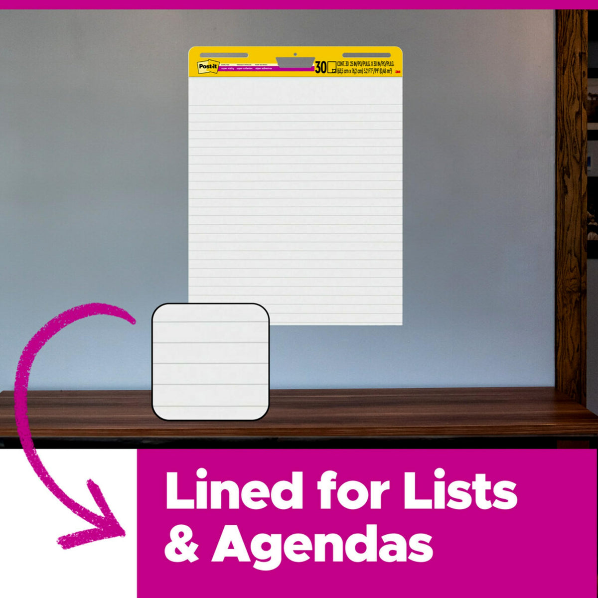 White Lined Easel Pad, 25 x 30 in, 2 Pads D4313